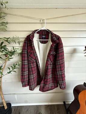 Smith's Workwear Men's Sherpa-Lined Plaid Flannel Shirt Jacket
